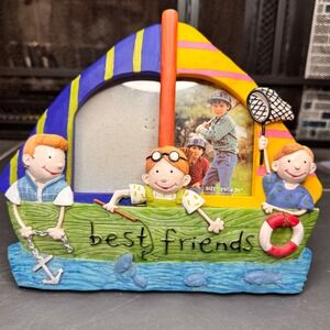 VTG Nautical Best Friends‎ Boat Photo Frame 3D Children Fishing Nautical Theme